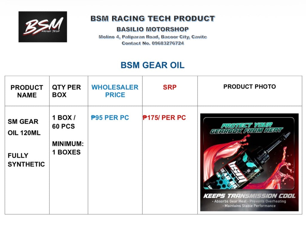 BSM GEAR OIL WHOLESALE PRICE